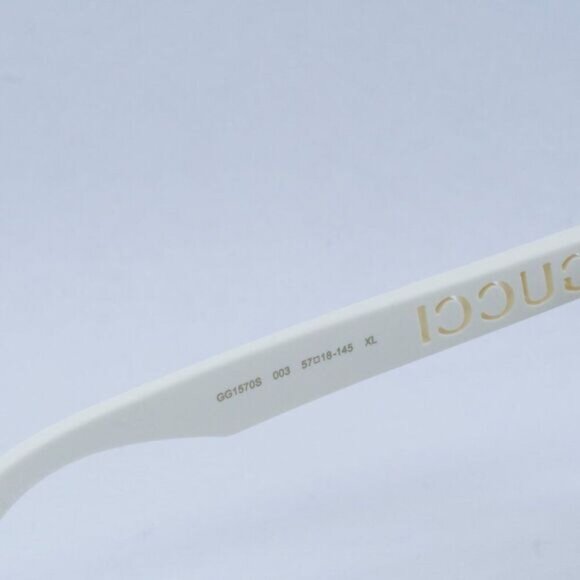 ?️ New Gucci GG1570S 003 Sunglasses - Matte White Frame, Brown Lenses main image 11